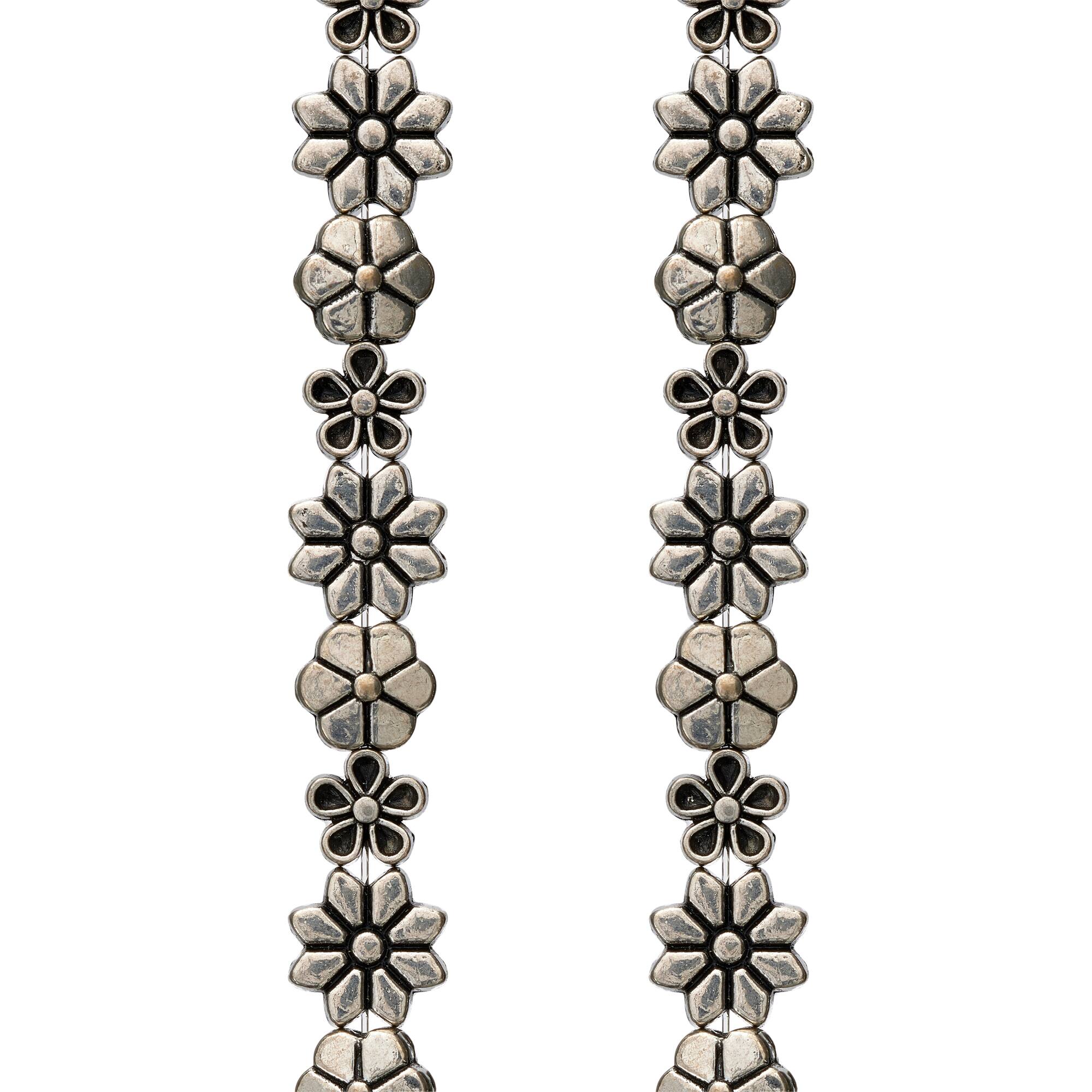Silver Metal Flower Beads by Bead Landing™